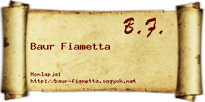 Baur Fiametta névjegykártya